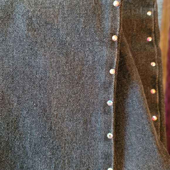 Quacker factory rhinestone studded jeans, size L - NEW - Picture 6 of 9